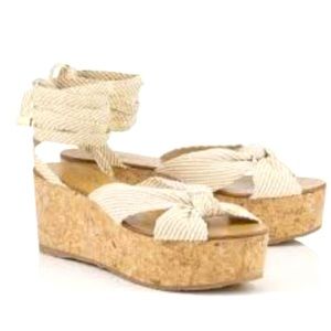 Jimmy Choo Norah 70 Wrap Around Cork Wedge